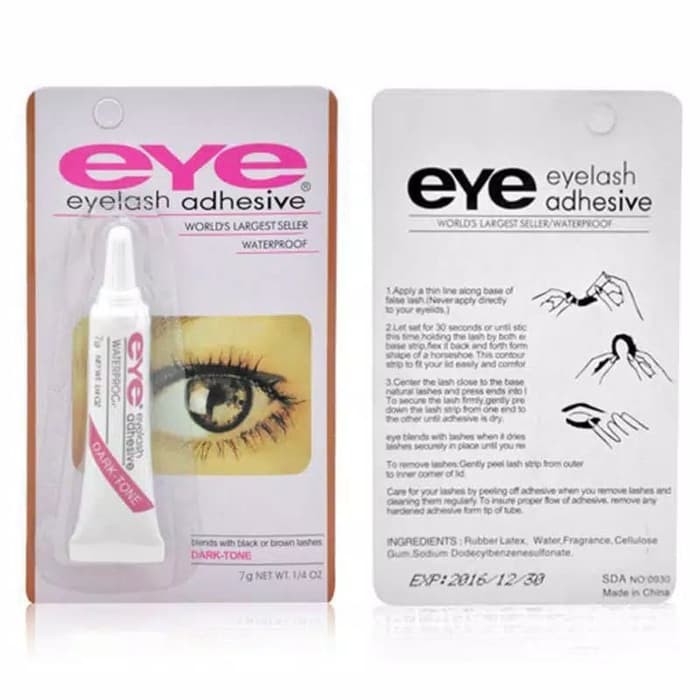 (BIRU) Lem Bulu Mata Palsu EYE Waterproof tahan lama warna PUTIH- 1 Pcs