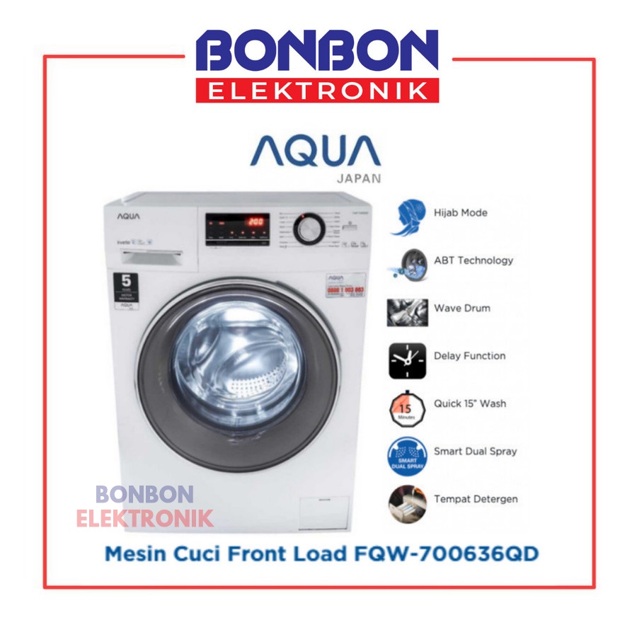 AQUA Mesin Cuci Front Loading 7KG FQW-700636QD / FQW 700636 QD