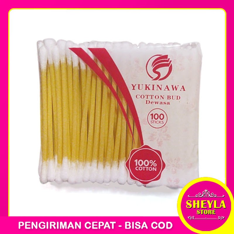 Cotton Bud Yukinawa Dewasa Isi 100 / Korek Kuping Dewasa Bayi Cotton Bud Warna TV-106