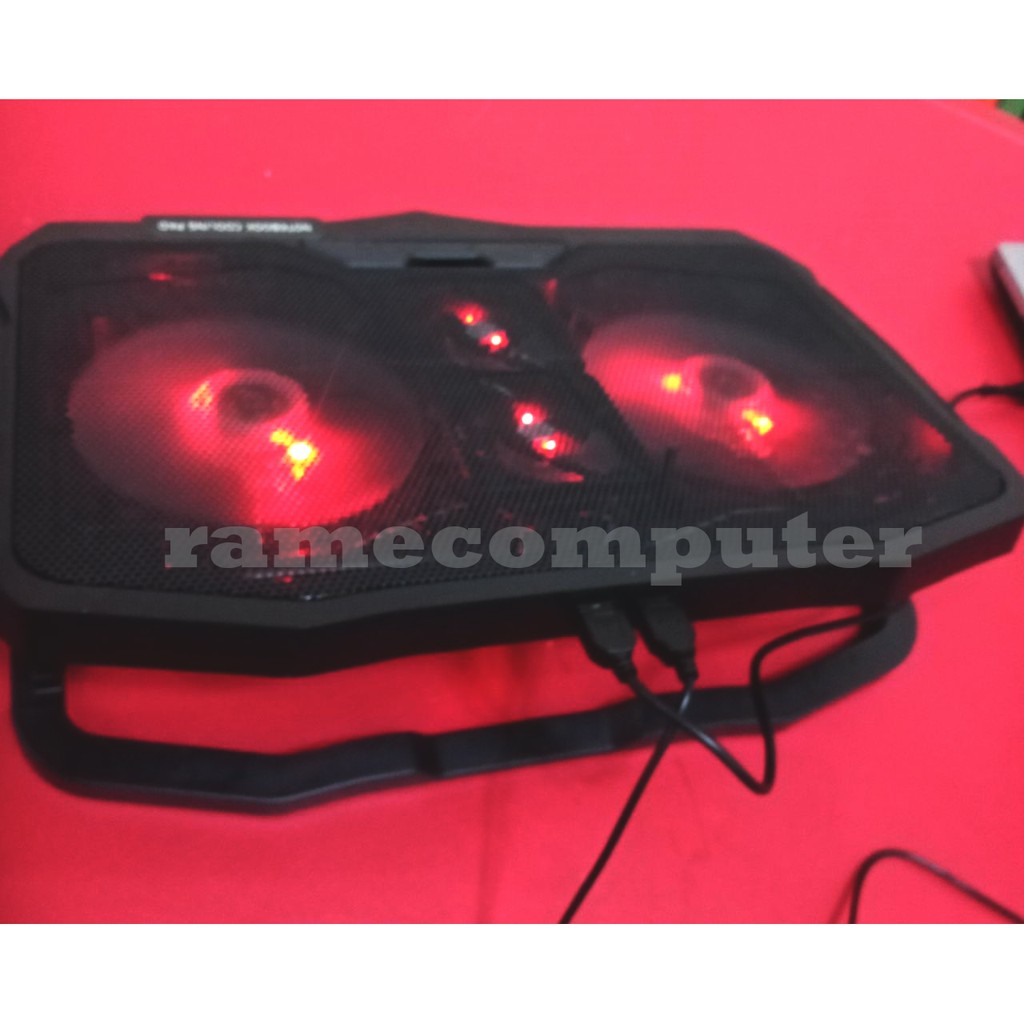 Cooler Cooling Pad Laptop 4 Fan Super Kencang S18 COOL PAD KIPAS Pendingin Laptop led Merah