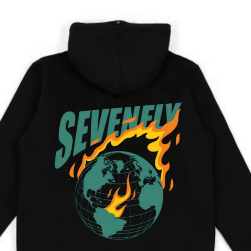 Hoodie Sevendly spesial series artikel Fire Black original premium