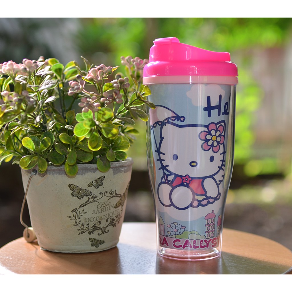 TUMBLER CUSTOM / SOUVENIR ULTAH ANAK / BOTOL MINUM KARAKTER HELLO KITTY