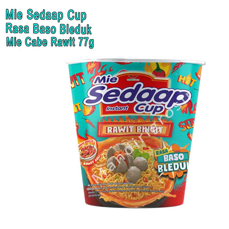 Mie Kuah Instan * Mie Sedaap Cup * Mi Cabe Rawit * Rasa Baso Bleduk 77g