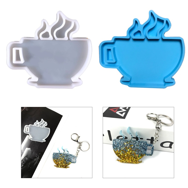 Siy Cetakan Resin Epoksi Bentuk Cangkir Kopi Bahan Silikon Untuk Diy Craftgantungan Kunci