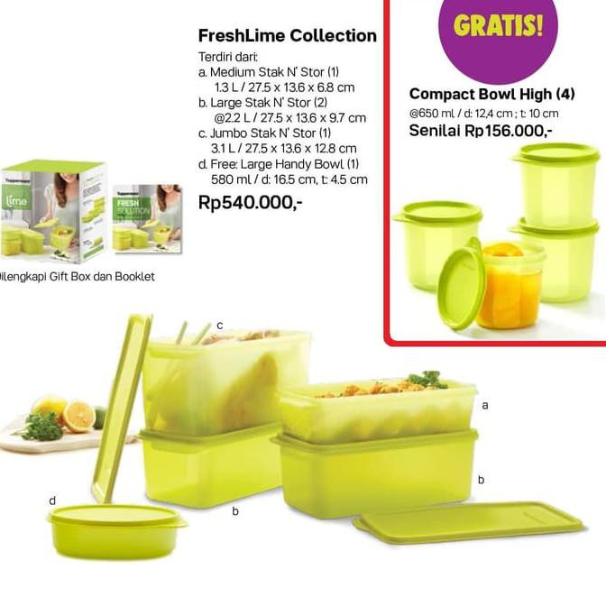 Promo Tupperware Fresh Lime Collection Paket Kado Hadiah FreshLime u Diskon
