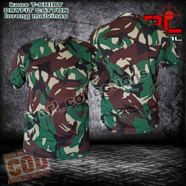 KAOS T-SHIRT LORENG MALVINAS DRYFIT/KAOS JERSEY ARMY LORENG