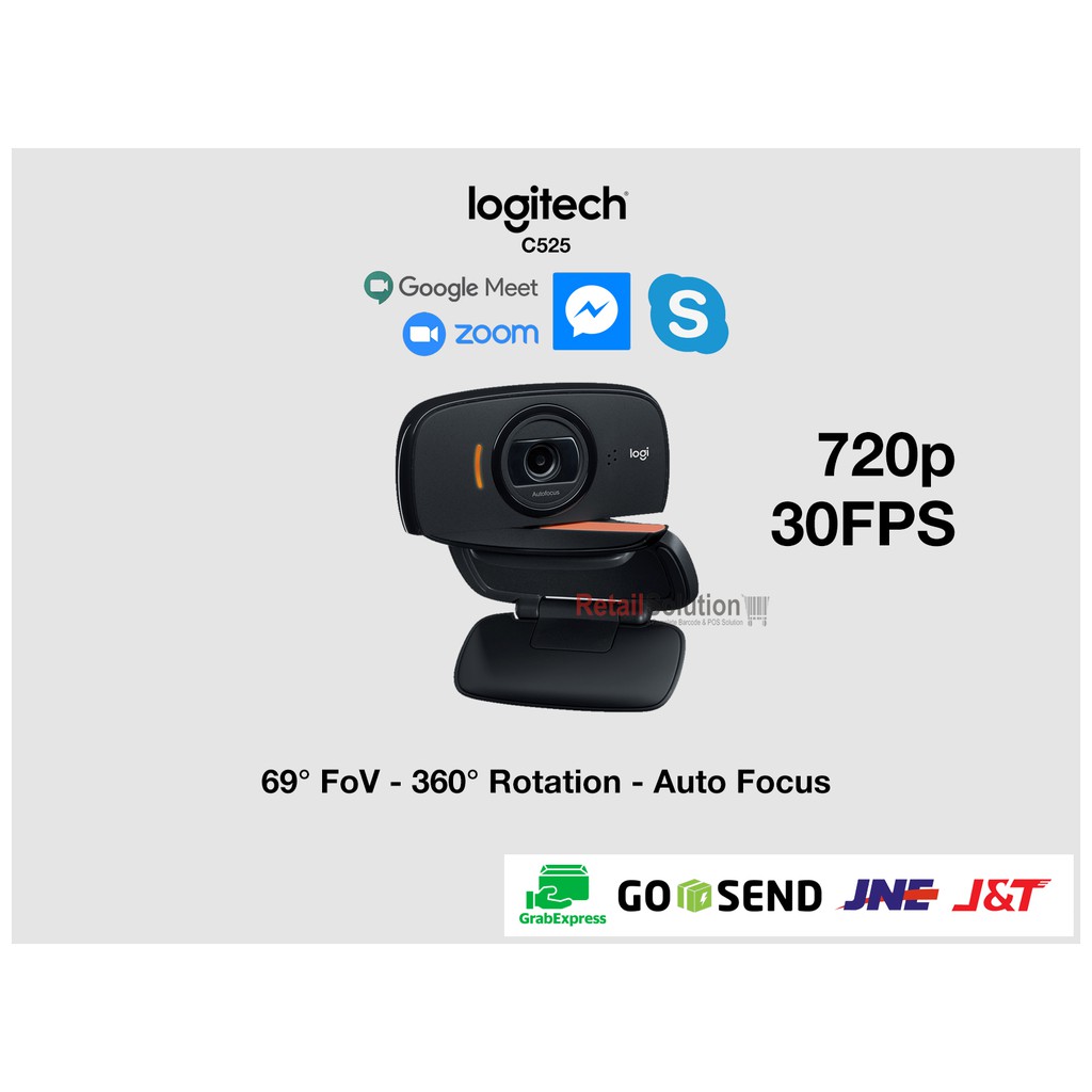 Logitech C525 - 360° Auto Focus Webcam HD 720p 30FPS