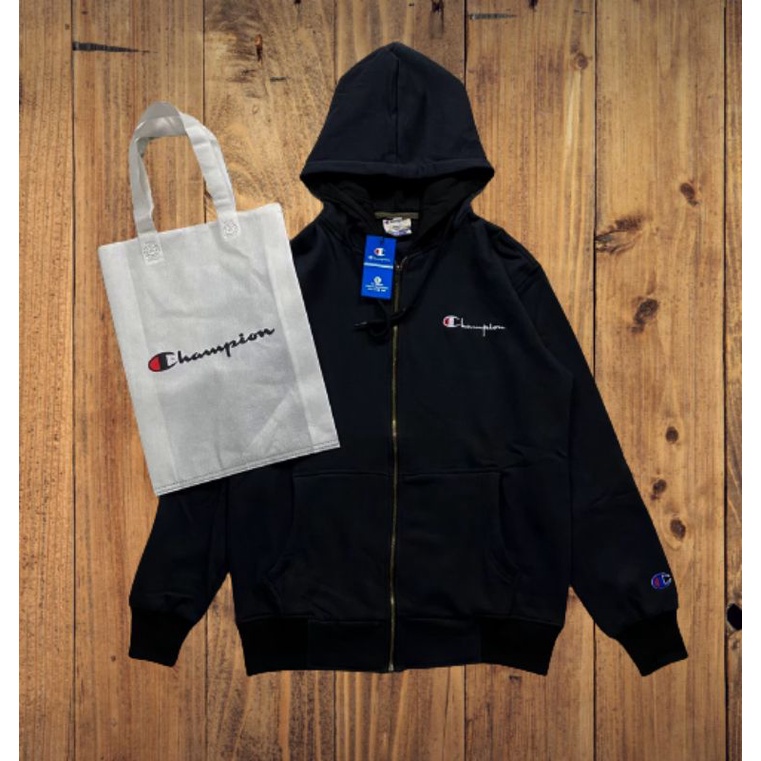 FREE PAPERBAG!!!SWEATER HOODIE CHAMPION ZIPPER BORDIR FULLTAG&amp;LEBEL PREMIUM