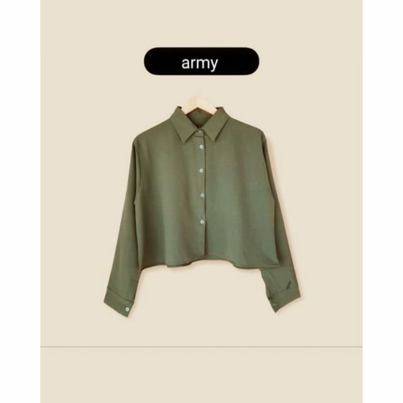 kemeja crop/kemeja crinkle/rayon premium *BUKAN AIRFLOW* mohon dipahami ya kak..