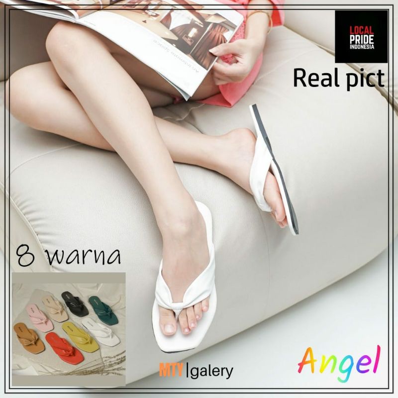 Belleza ANGEL Sendal Jepit wanita sandal flat casual sandal teplek kekinian Moderen