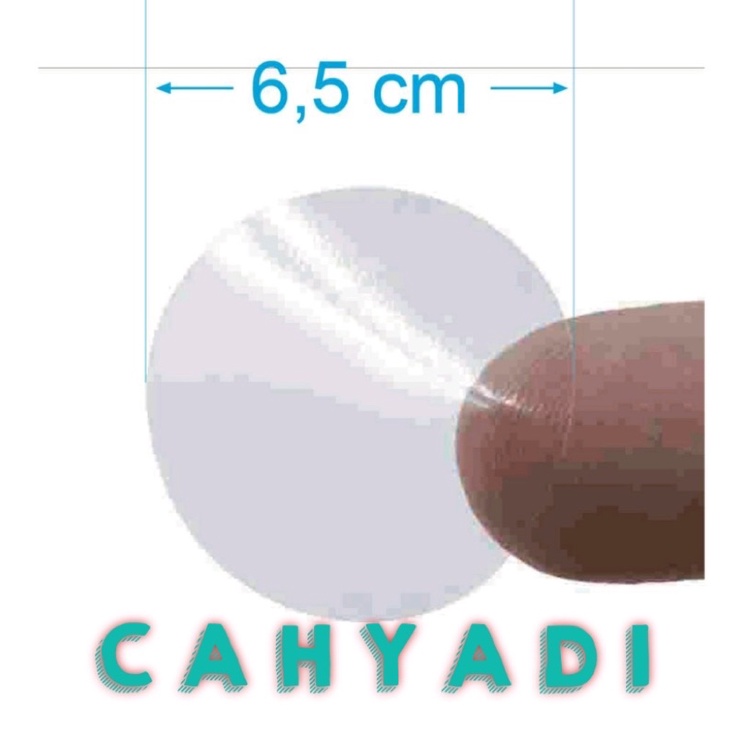 

Sticker Transparant Bening Bulat Diameter 6,5 cm Polos