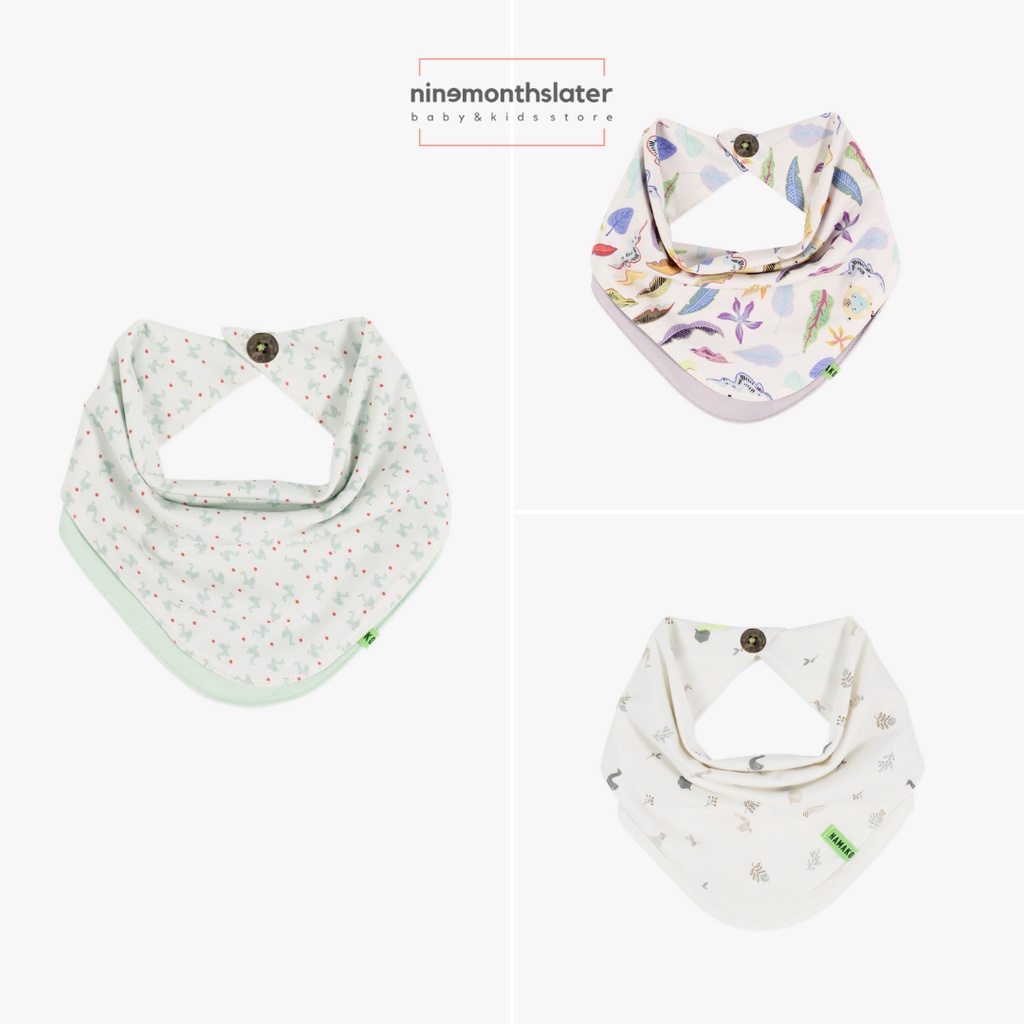 Hamako Reversible Bibs  - Tencel Celemek Slubber Slabber Slaber Anak Bayi Baby Bib Bip Adem