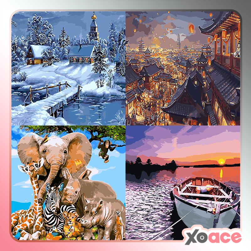 

40x50 DIY Paint By Number Painting By Numbers Kit Digital Lukisan Seri F Scenery Pemandangan