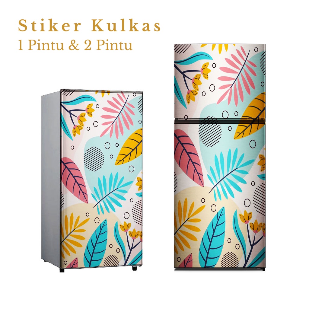 Stiker kulkas 1 pintu dan Stiker Kulkas 2 pintu motif Aesthetic Kode A-C3 - FX