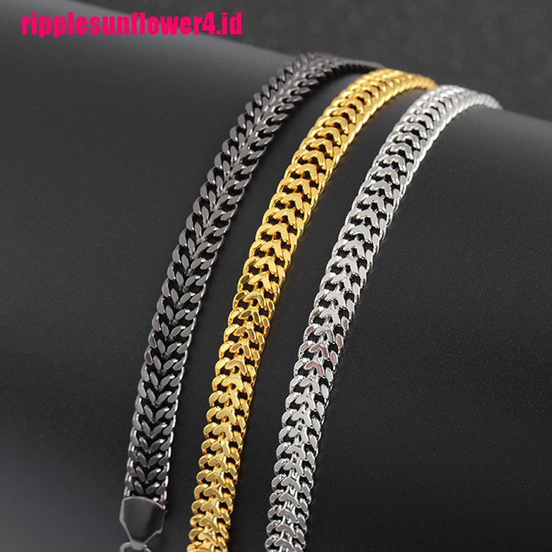 Kalung Rantai Bahan Stainless Steel Gaya Hip Hop Untuk Pria