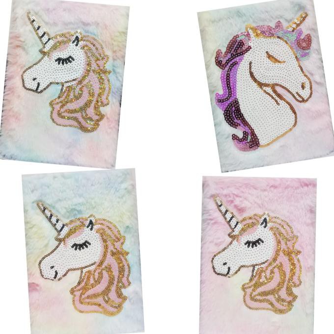 

[[BISA COD]] Buku Agenda Notebook A5 Bulu Motif Unicorn glitter - Impor