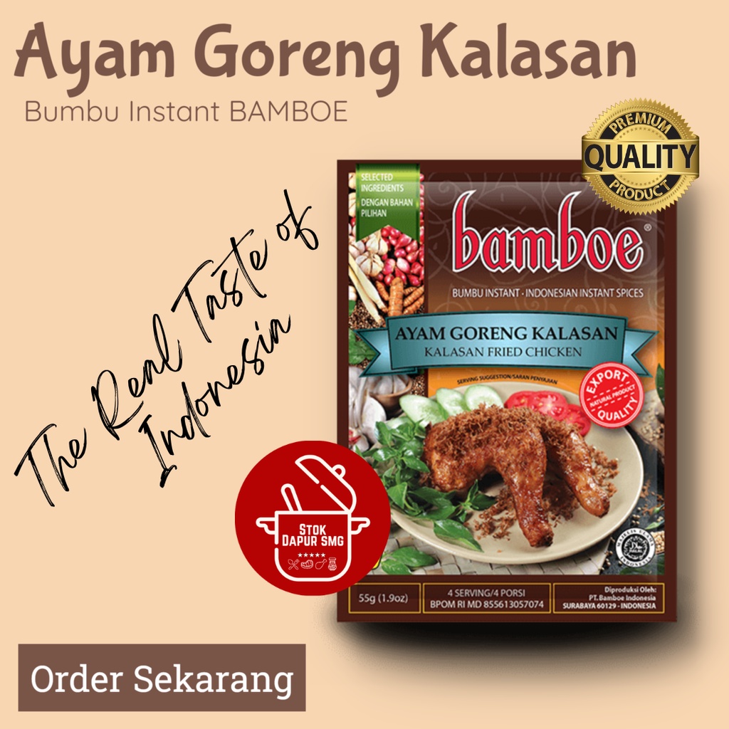 

BAMBOE Masakan Indonesia Bumbu Masak Instan Export Quality AYAM GORENG KALASAN 55gr