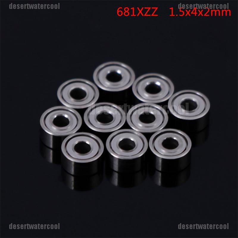 Deid 10Pcs 681XZZ Bola bearing Miniatur Ukuran 1.5x4 X 2mm Untuk Fidget spinner