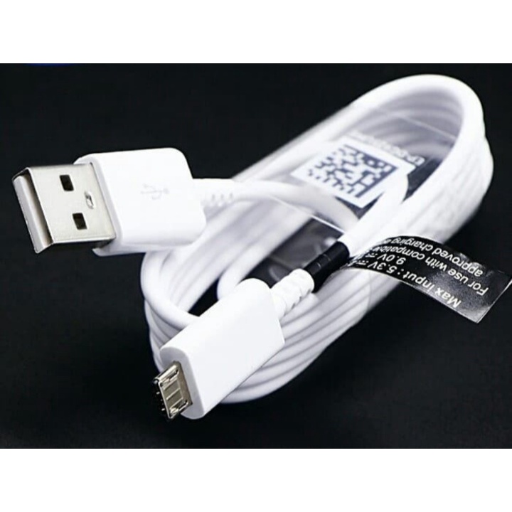 Kabel Data Samsung Fast Charging Note4/note5 2Amper Putih Micro USB 1.3 Meter