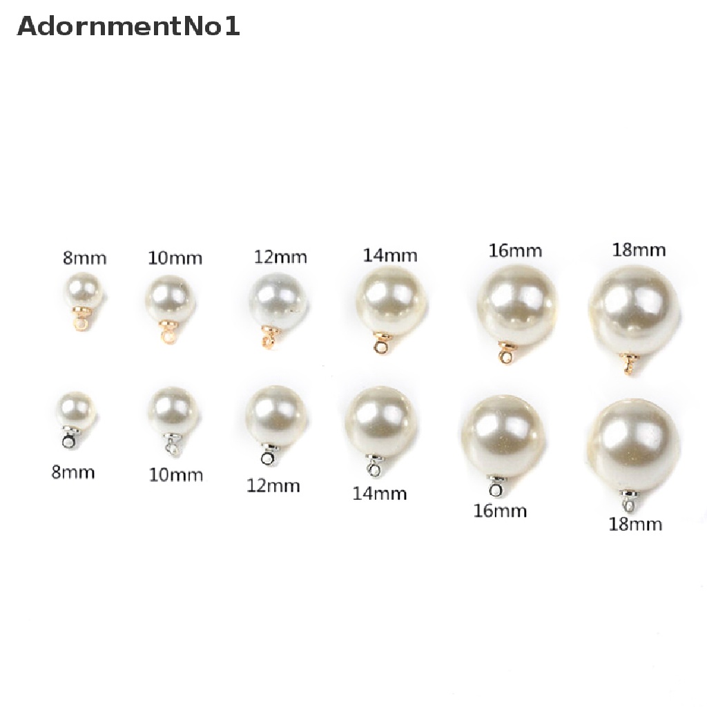 (AdornmentNo1) 10pcs / Lot Liontin Mutiara Bulat Untuk Membuat Perhiasan Anting / Gelang DIY