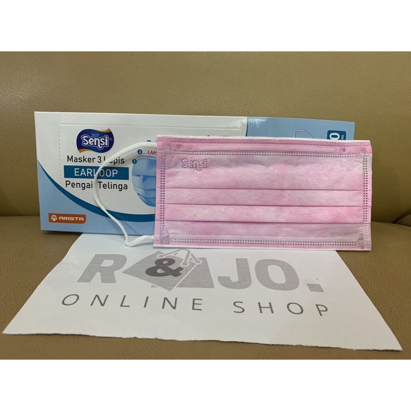 MASKER SENSI EARLOOP ISI 40 pcs warna PINK