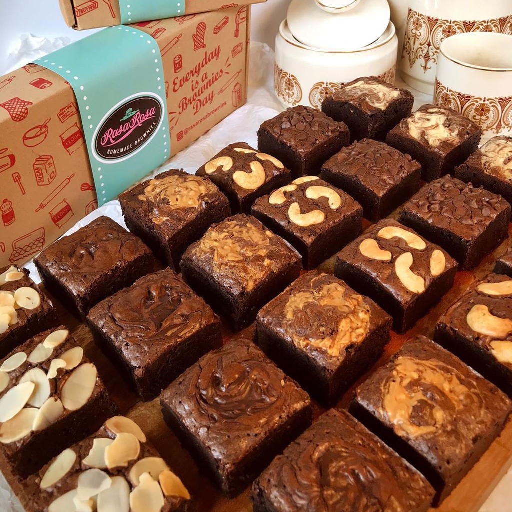 

Brownies - Brownies Panggang - Brownies Fudgy - Brownies Rasa Rosa uk 15x10