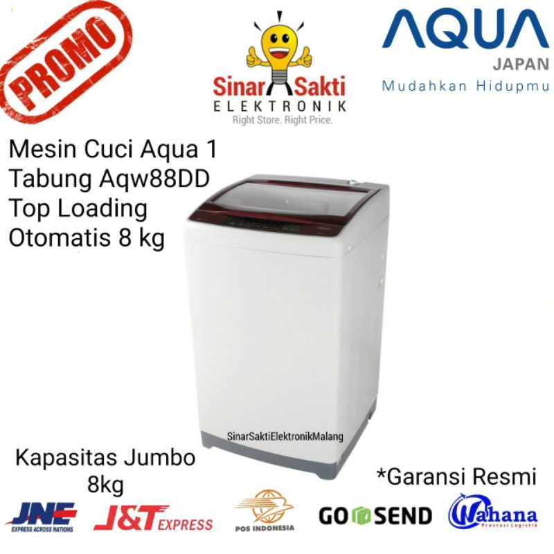 Mesin Cuci Aqua 1 Tabung Aqw 88DD Top Loading AQW88DD Otomatis 8 kg Malang