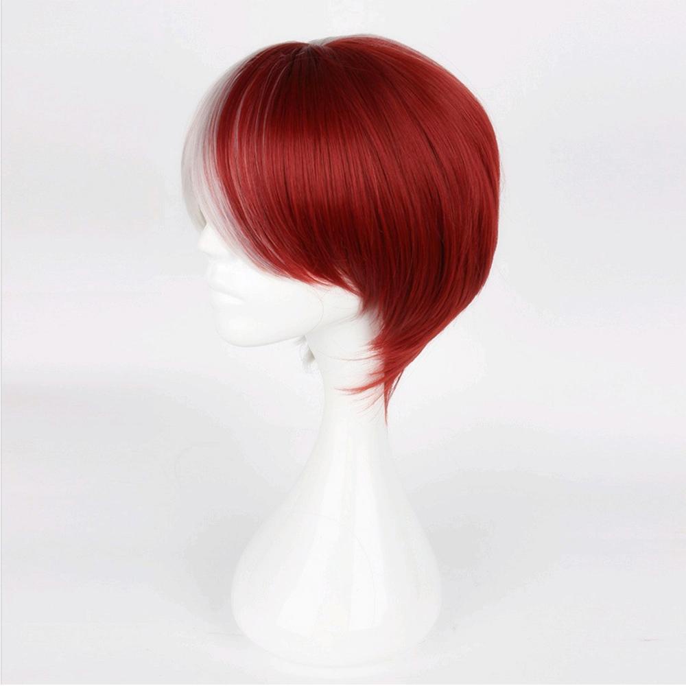 Agustina My Hero Academia Wig Unisex Kostum Pendek Todoroki Shoto Tahan Panas Wig Penuh