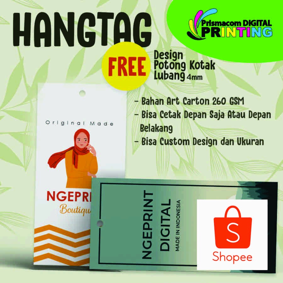 

HANG TAG BAJU / LABEL BAJU / HANG TAG LABEL/ LABEL MEREK - 3.5 X 5, 1