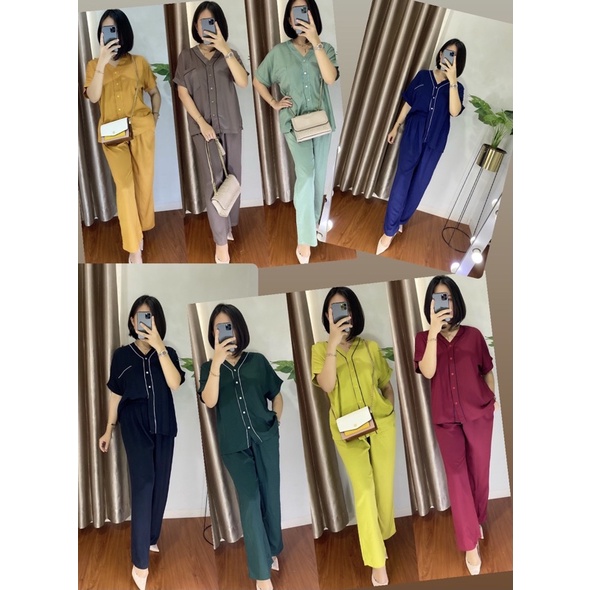 SETCEL PIYAMA PAJAMAS SETELAN ONE SET RAYON BUDUI FRIENDLY BUMIL BAHAN RAYON TWILL TEBAL