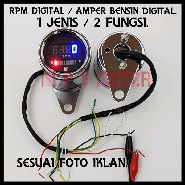 Miliki Amper bensin indikator rpm digital
