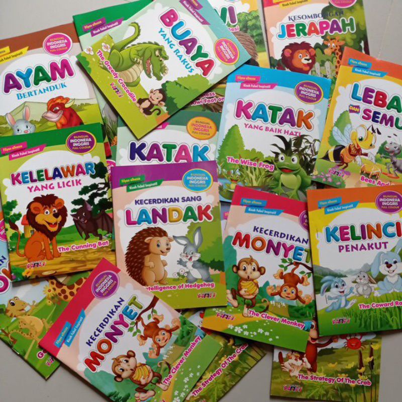 Jual Buku Cerita Anak Bergambar Dunia Binatang Dua Bahasa Full Colour ...