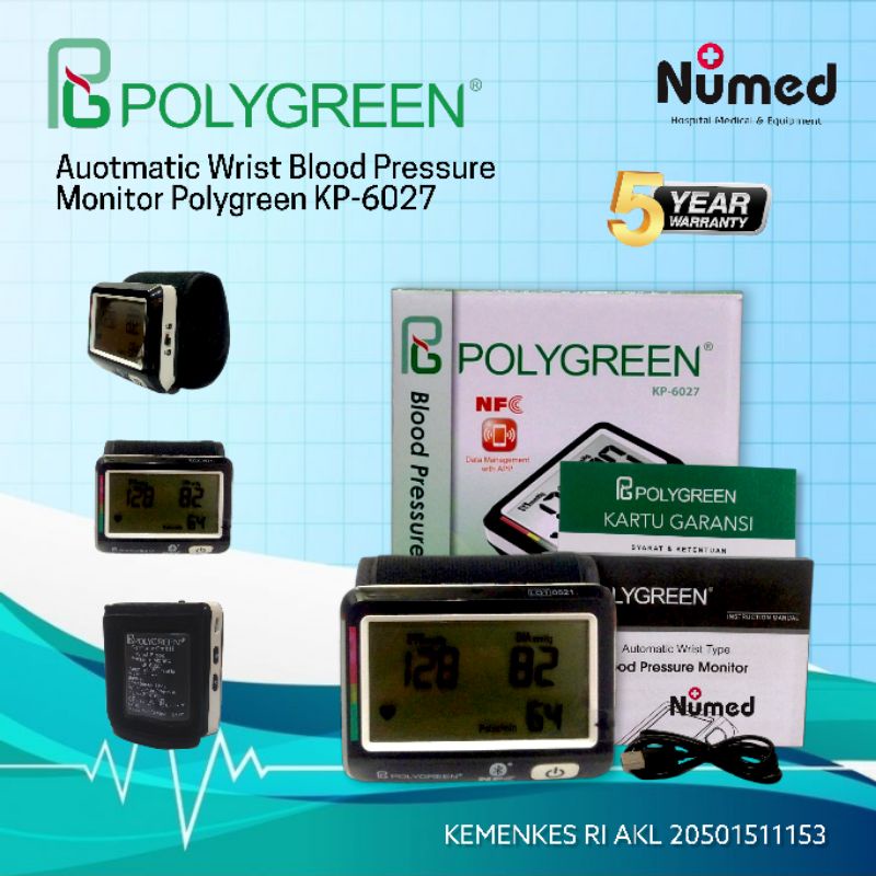 Tensi Digital Dengan Fitur NFC Polygreen KP 6027 / Tensimeter Original Polygreen KP6027