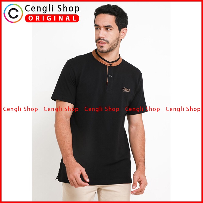 BAJU KAOS POLO PRIA CARDINAL ORIGINAL CASUAL LENGAN PENDEK HITAM CA01