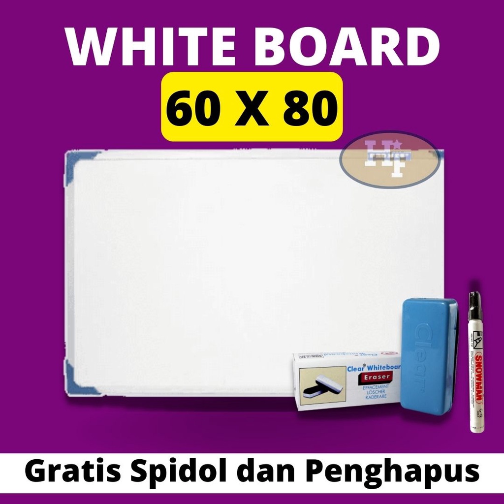 

Whiteboard 60 x 80/ Papan Tulis White Board / White Board / Papan Tulis / Papan Tulis White Board Anak / Whiteboard / Board / Papan Tulis Putih / Papan Tulis Ukuran 60 x 80