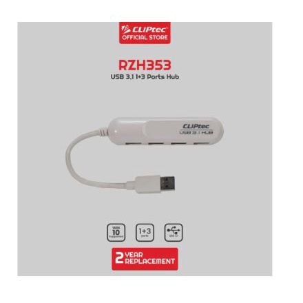 Usb A 3.0 hub cliptec 4 port 3.1 2.0 5Gbps 480Mbps hurricane rzh353 rzh-353 - terminal usb3.0 4 slot