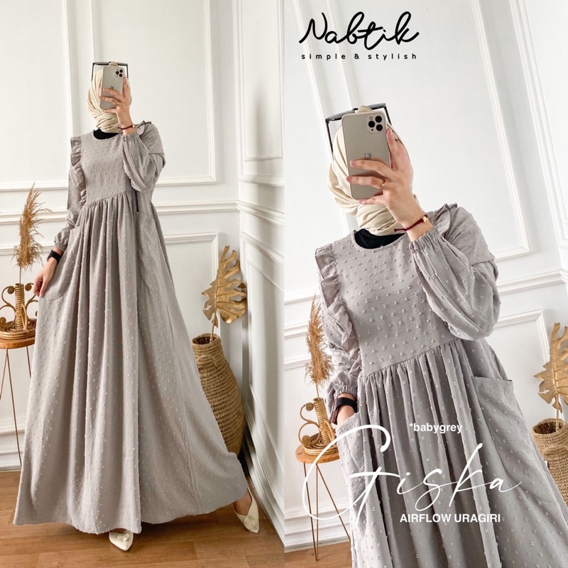 Ready GISKA AIRFLOW URAGIRI NABTIK/ Gamis airflow uragiri nabtik original