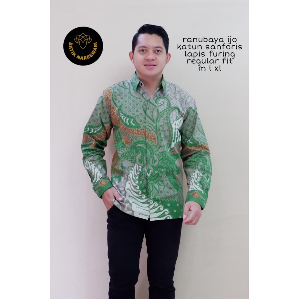 RANUBAYA IJO NARESWARI BATIKSOLOAMANAH KEMEJA BAJU BATIK PRIA SOLO LENGAN PANJANG PENDEK LAPIS FURING ATASAN BATIK PREMIUM MODERN KATUN HALUS LESMANA LASEM WULU SOGAN SUMITRO NAGA BIRU PARANG GATHUK NAGA SOGAN MERAK MERAH WAHYU TUMURUN SOGAN PARANG VIJAY