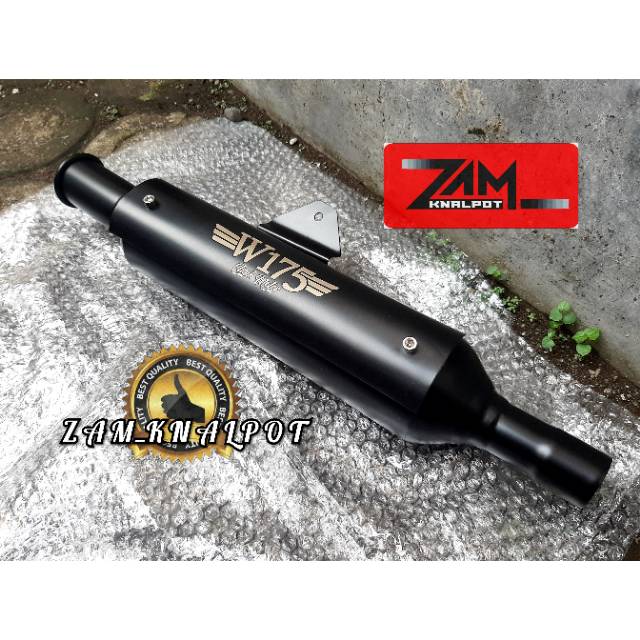 Knalpot Kawasaki W175 Estrella Stainless Japan Standar Racing Black Doff Silincer Only-3