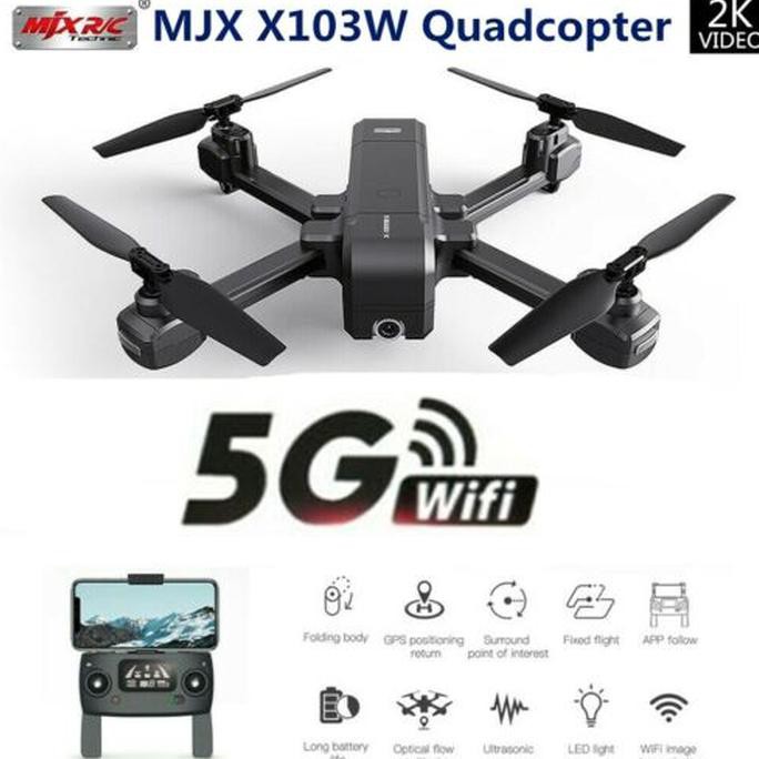 Rc Drone Mjx X103W Gps 2K Camera 5G Wifi Fpv Drone Foldable
