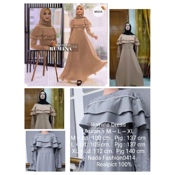 GAMIS BARUKAT RUMINAH / UKURAN M~L~XL / GAMIS WANITA KONDANGAN / GAMIS PESTA / LONG DRESS / MUSLIM