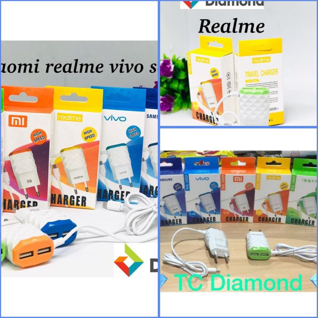 CHARGER DIAMOND BRANDED REALME SAMSUNG OPPO 2.1A