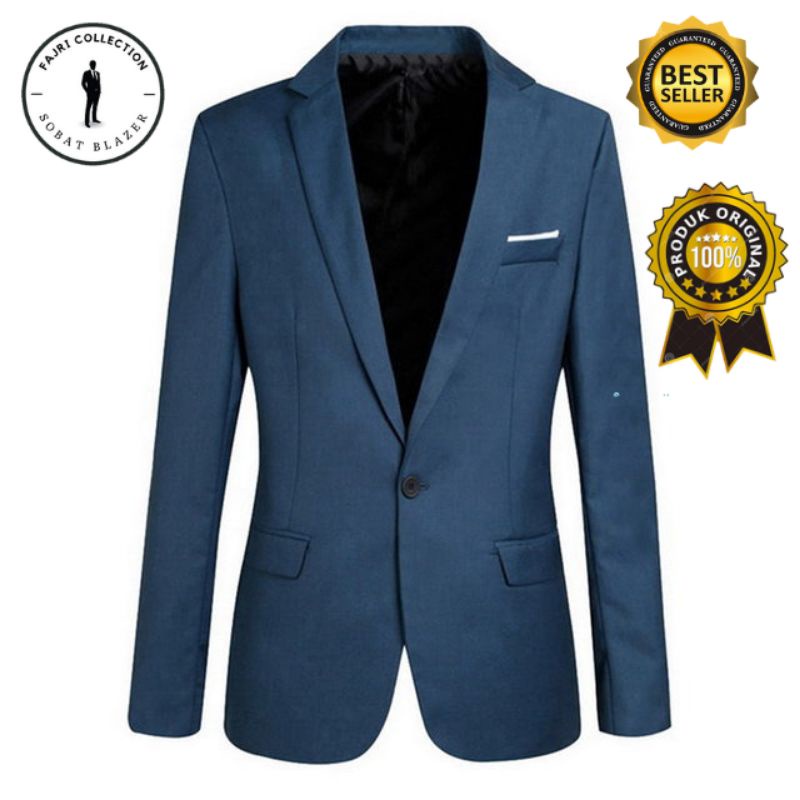 Jas Formal Pria Blue List Suit Blazer Pria Formal FAJRI COLLECTION