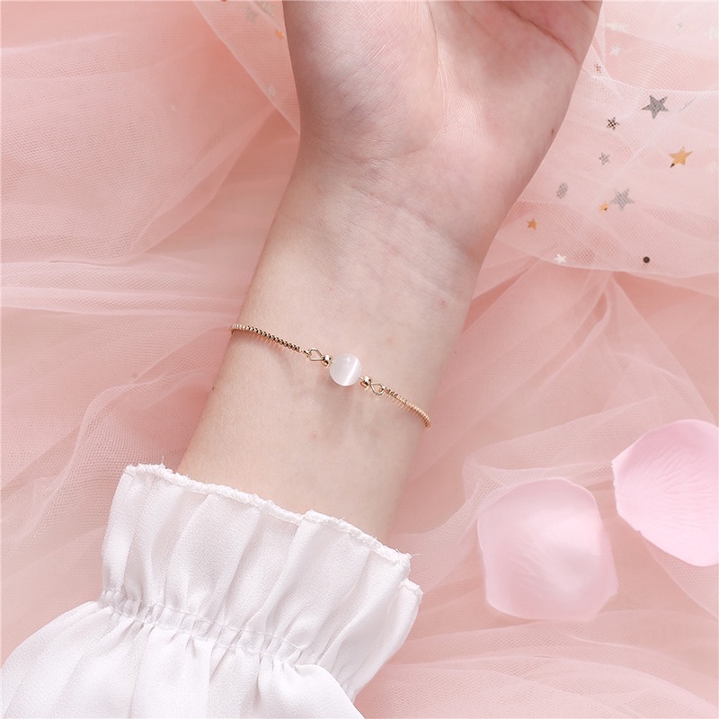 Korea Gelang Serut Titanium Emas Wanita Cinta tak Terbatas Pohon Kehidupan Hati ke Hati Bracelet Liontin Bracelet Perhiasan 8 bentuk gelang - SD-2