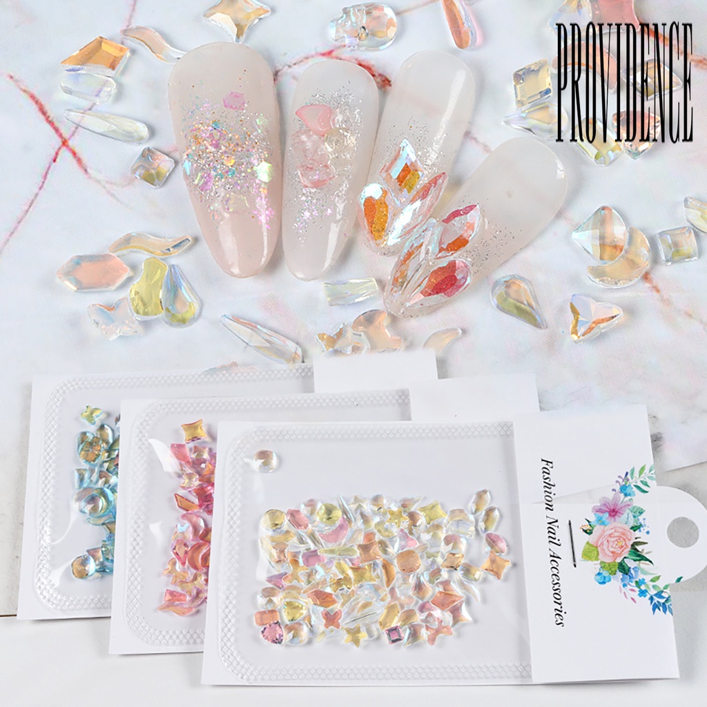 Providence 100Pcs / Set Stiker Kuku Motif Geometri Asimetris Untuk Dekorasi Nail Art / Manicure / Salon