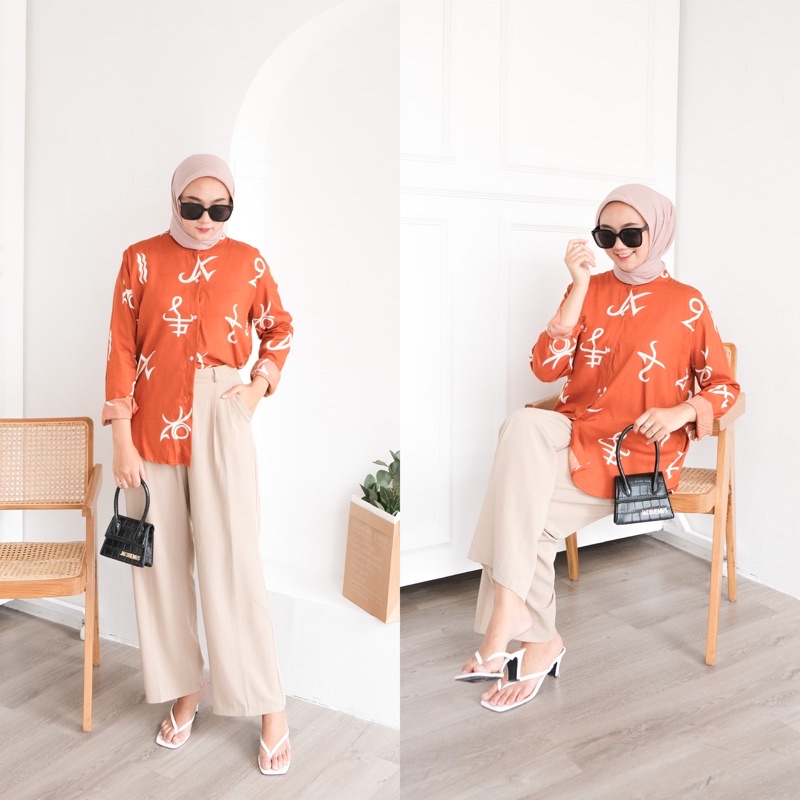 Floral.id Nara Shirt-Zodak trracotta