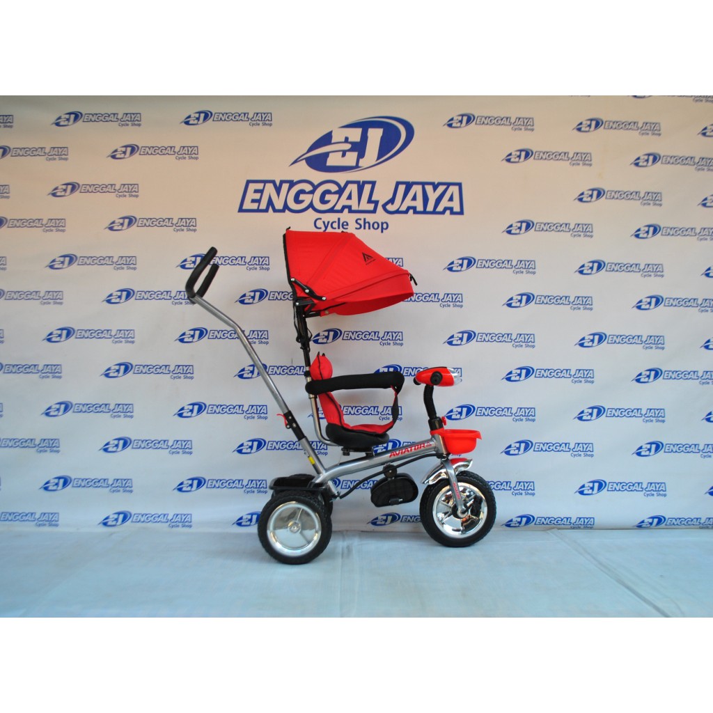 Baby Carriages Tricycle Aviator AT 7702 - Stroller Sepeda Anak Roda 3 Aviator 7702 Musik Kursi Putar