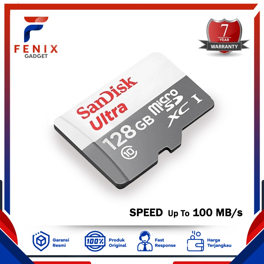 Sandisk Ultra Micro SD 128GB 100Mbps CLASS 10 MicroSDHC MicroSD Memory Card