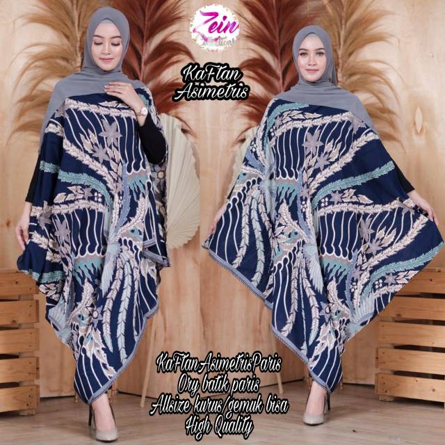 Kaftan Paris Asimetris Batik Dress Batik Kaftan Batik Kaftan Asimetris Batik Wanita Batik Modern Shopee Indonesia