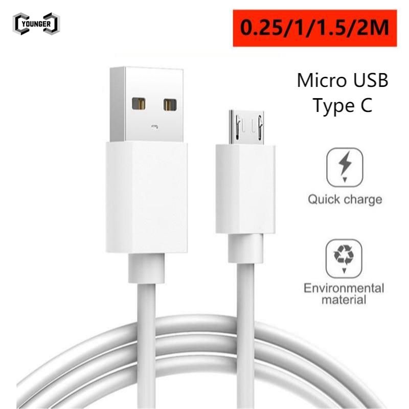 Kabel Data / Charger Micro USB Tipe C 5A Fast Charging 0.25 / 1 / 1.5 / 2M Untuk Android